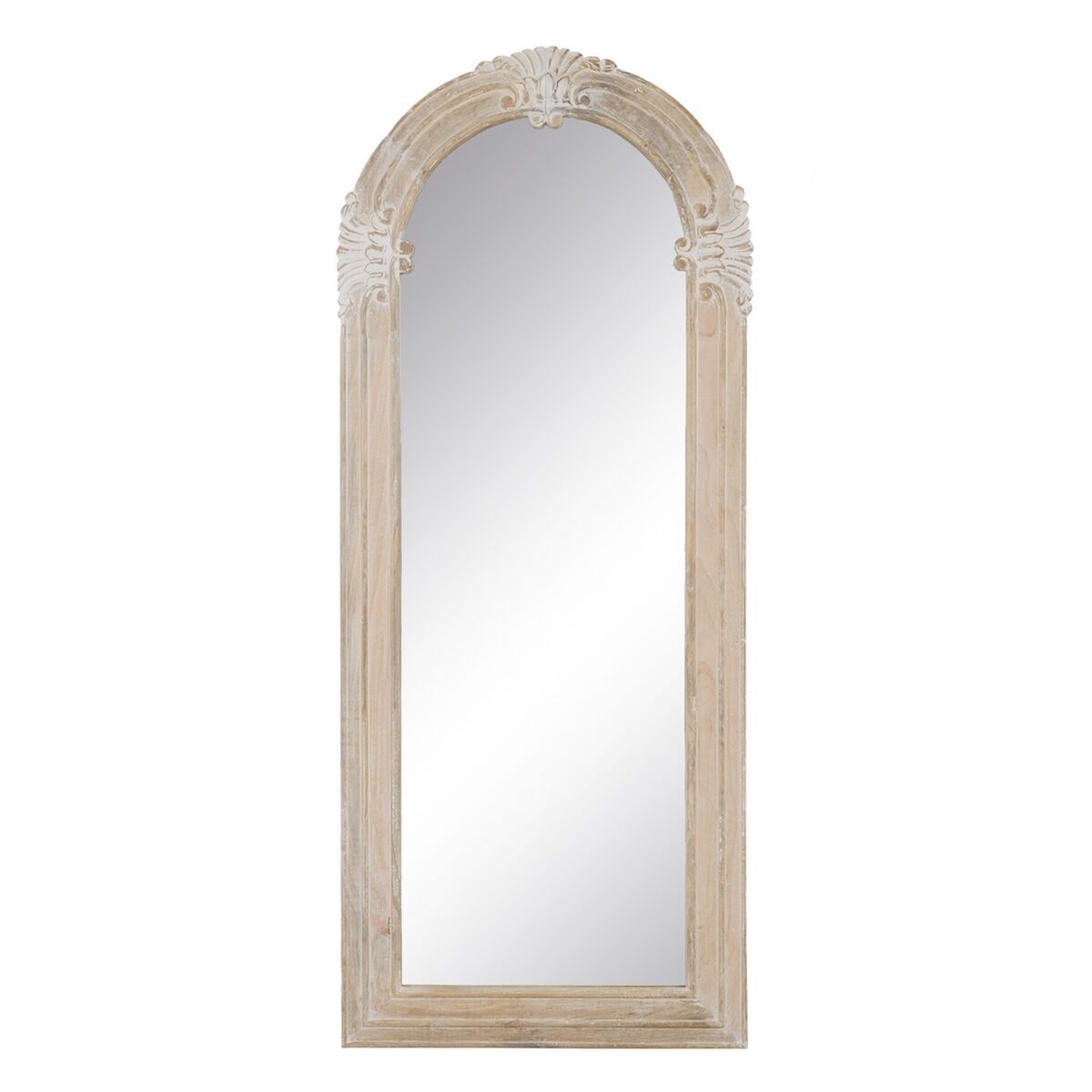 Dressing Mirror Natural White Glass Mango Wood MDF Wood Vertical 87.63 x 3.8 x 203.2 cm