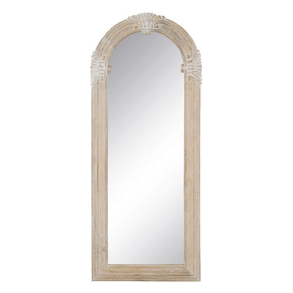 Dressing Mirror Natural White Glass Mango Wood MDF Wood Vertical 87.63 x 3.8 x 203.2 cm