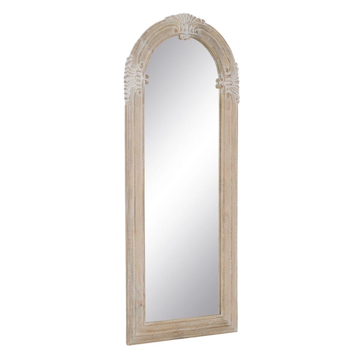 Dressing Mirror Natural White Glass Mango Wood MDF Wood Vertical 87.63 x 3.8 x 203.2 cm