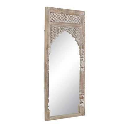 Dressing Mirror Natural White Glass Mango Wood MDF Wood Vertical 76 x 7 x 176.5 cm