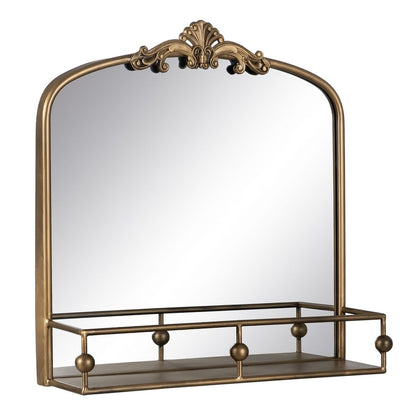 Gold Wall Mirror Crystal Iron 54 x 16.5 x 51 cm