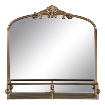 Gold Wall Mirror Crystal Iron 54 x 16.5 x 51 cm