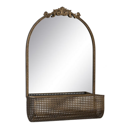 Gold Wall Mirror Crystal Iron 47 x 17.5 x 53 cm