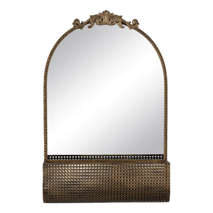 Gold Wall Mirror Crystal Iron 47 x 17.5 x 53 cm