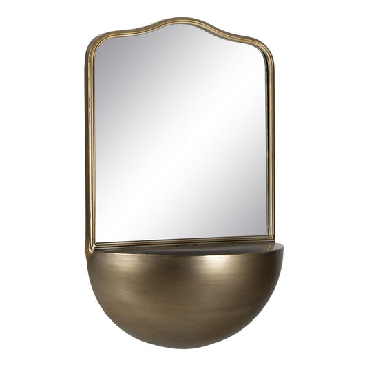 Gold Wall Mirror Crystal Iron 40 x 20 x 37 cm