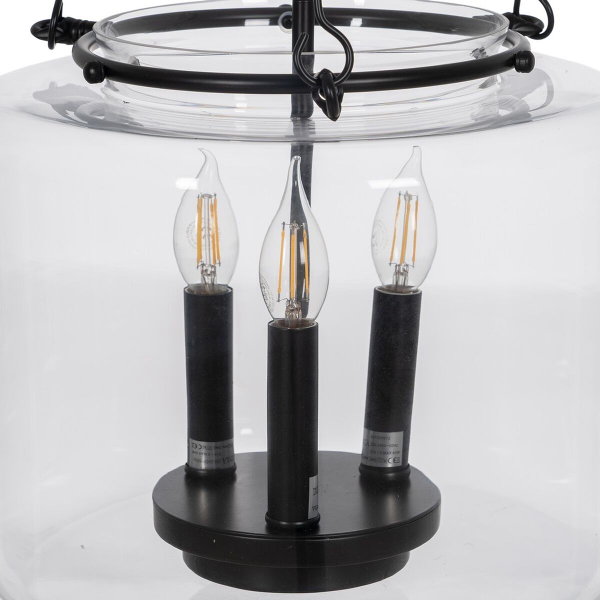 Black Crystal Iron Ceiling Lamp 220-240 V 35 x 35 x 72 cm