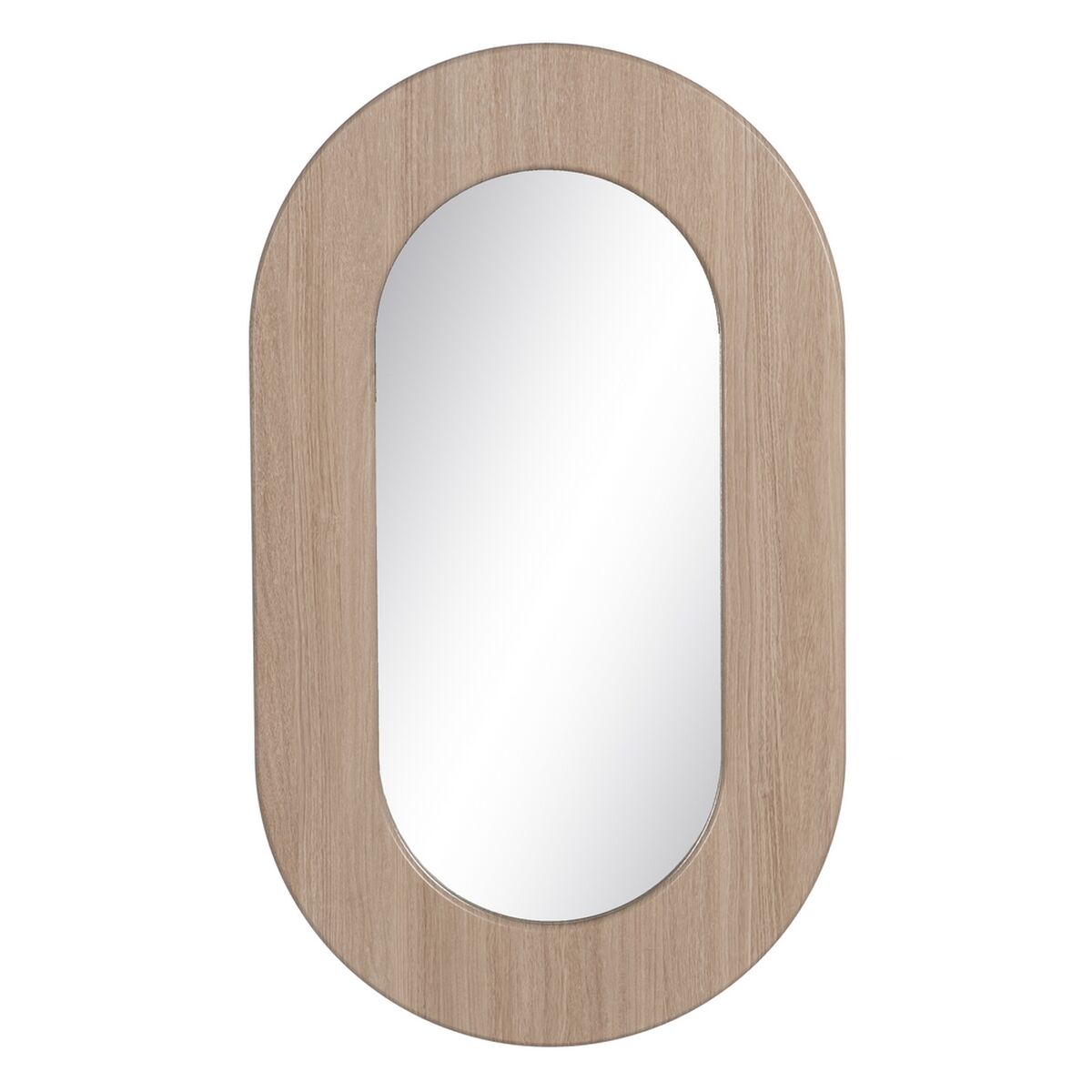 Natural Glass Wall Mirror MDF Wood 50 x 2.2 x 85 cm