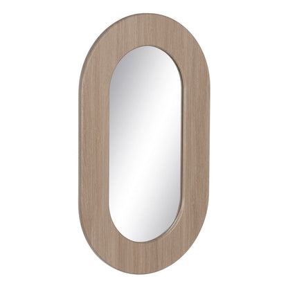 Natural Glass Wall Mirror MDF Wood 50 x 2.2 x 85 cm