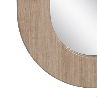 Natural Glass Wall Mirror MDF Wood 50 x 2.2 x 85 cm