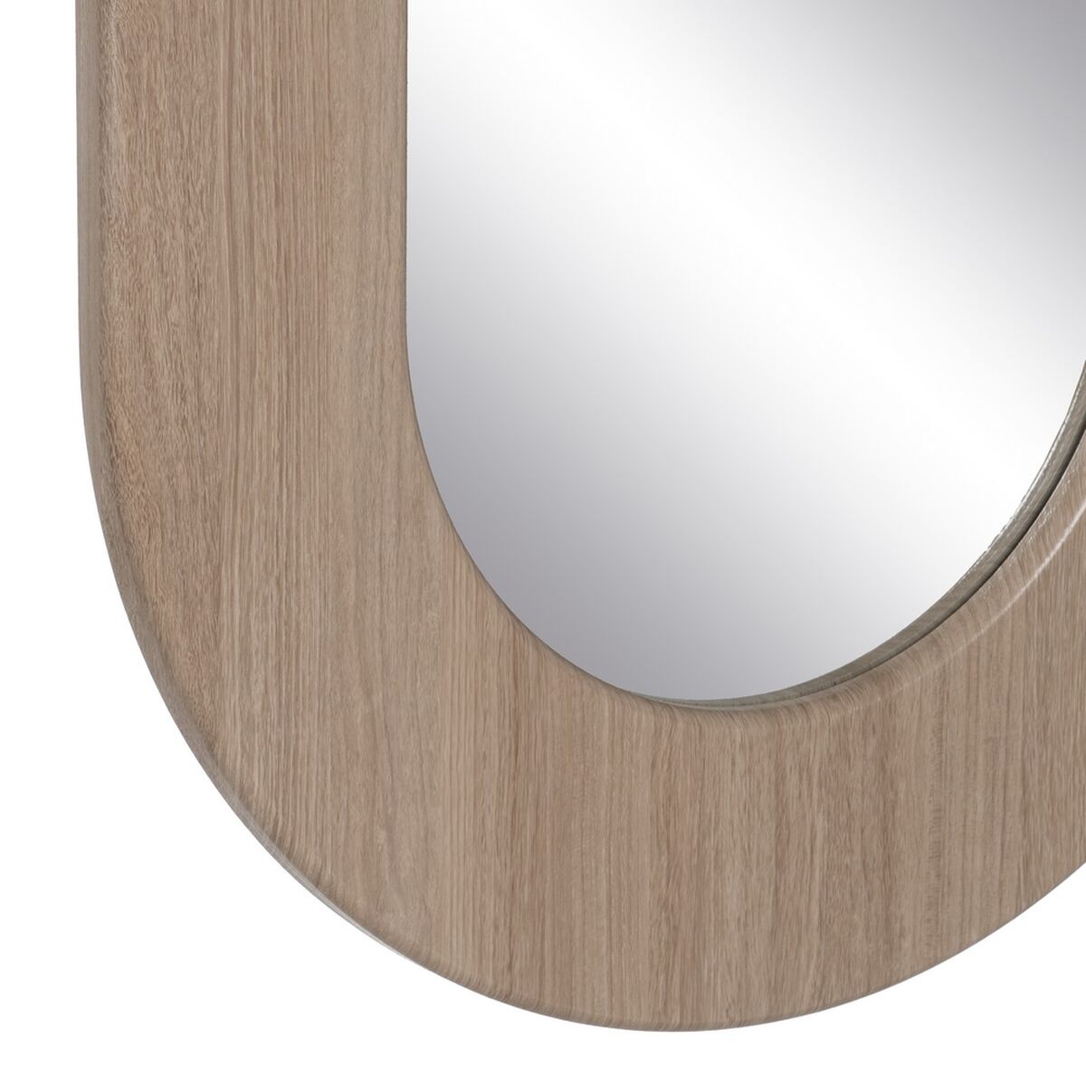 Natural Glass Wall Mirror MDF Wood 50 x 2.2 x 85 cm