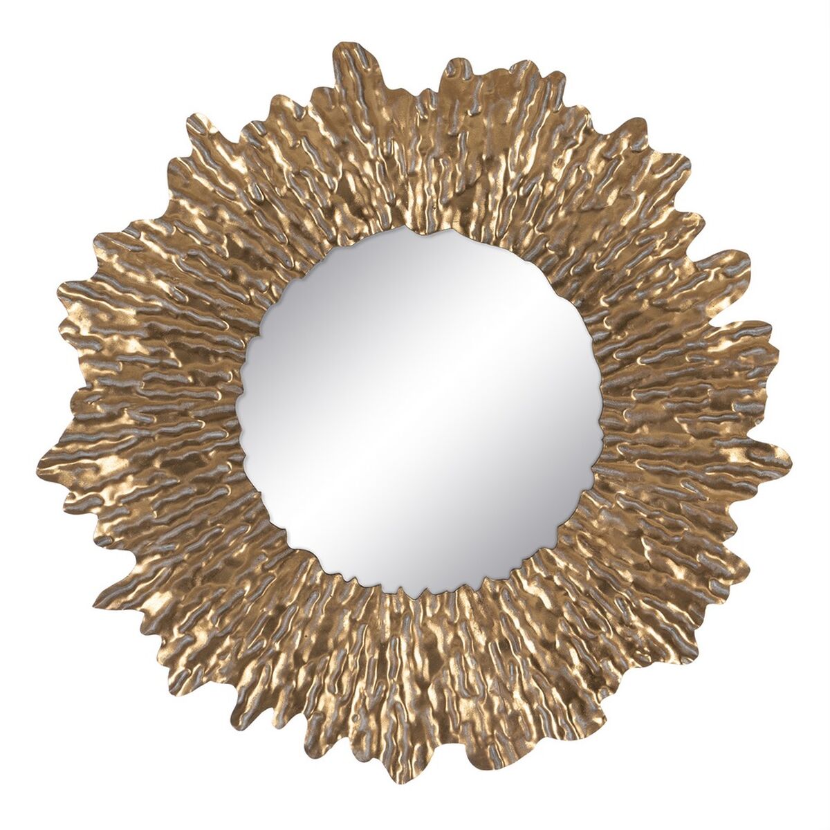 Gold Wall Mirror Crystal Iron 75 x 5 x 75 cm