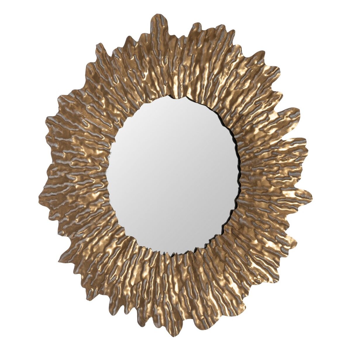 Gold Wall Mirror Crystal Iron 75 x 5 x 75 cm