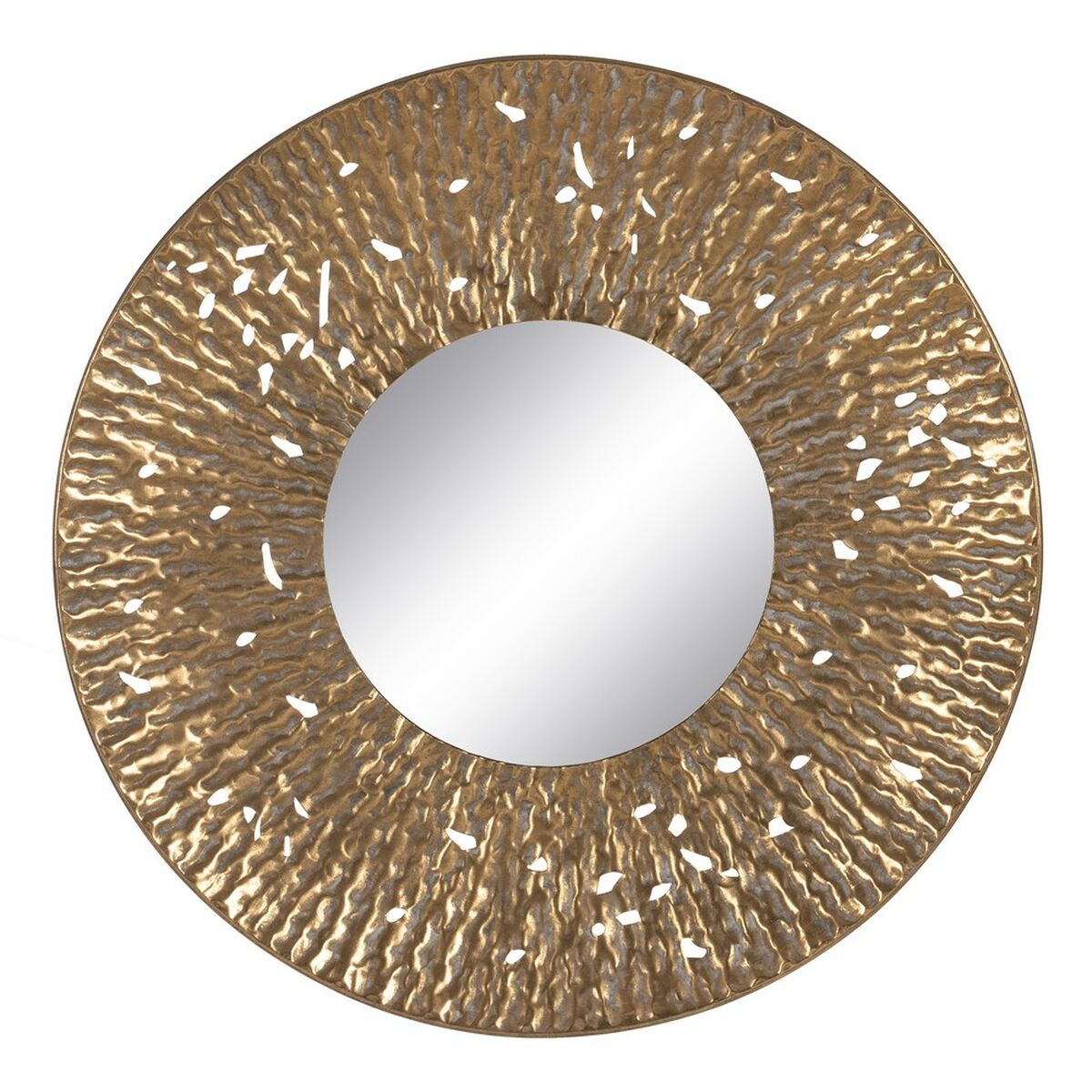 Gold Wall Mirror Crystal Iron 76.5 x 7 x 76.5 cm