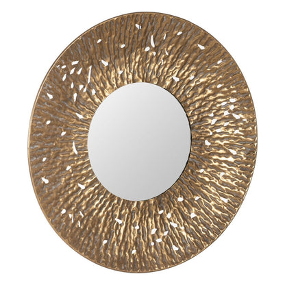 Gold Wall Mirror Crystal Iron 76.5 x 7 x 76.5 cm