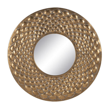 Gold Wall Mirror Crystal Iron 81 x 3 x 81 cm