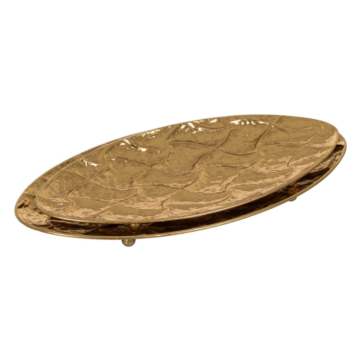 Golden Iron Snack Tray 52 x 27 x 4 cm (2 Units)