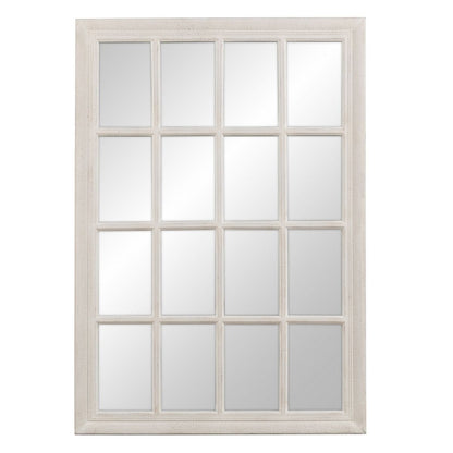 Espejo de pared Blanco Madera Cristal Madera de Paulonia Ventana 70 x 3,5 x 100 cm