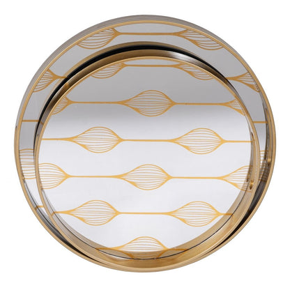 Gold PVC Crystal Snack Tray 42 x 42 x 4.2 cm (2 Units)