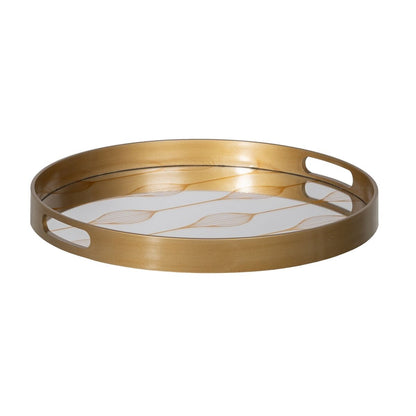 Gold PVC Crystal Snack Tray 42 x 42 x 4.2 cm (2 Units)