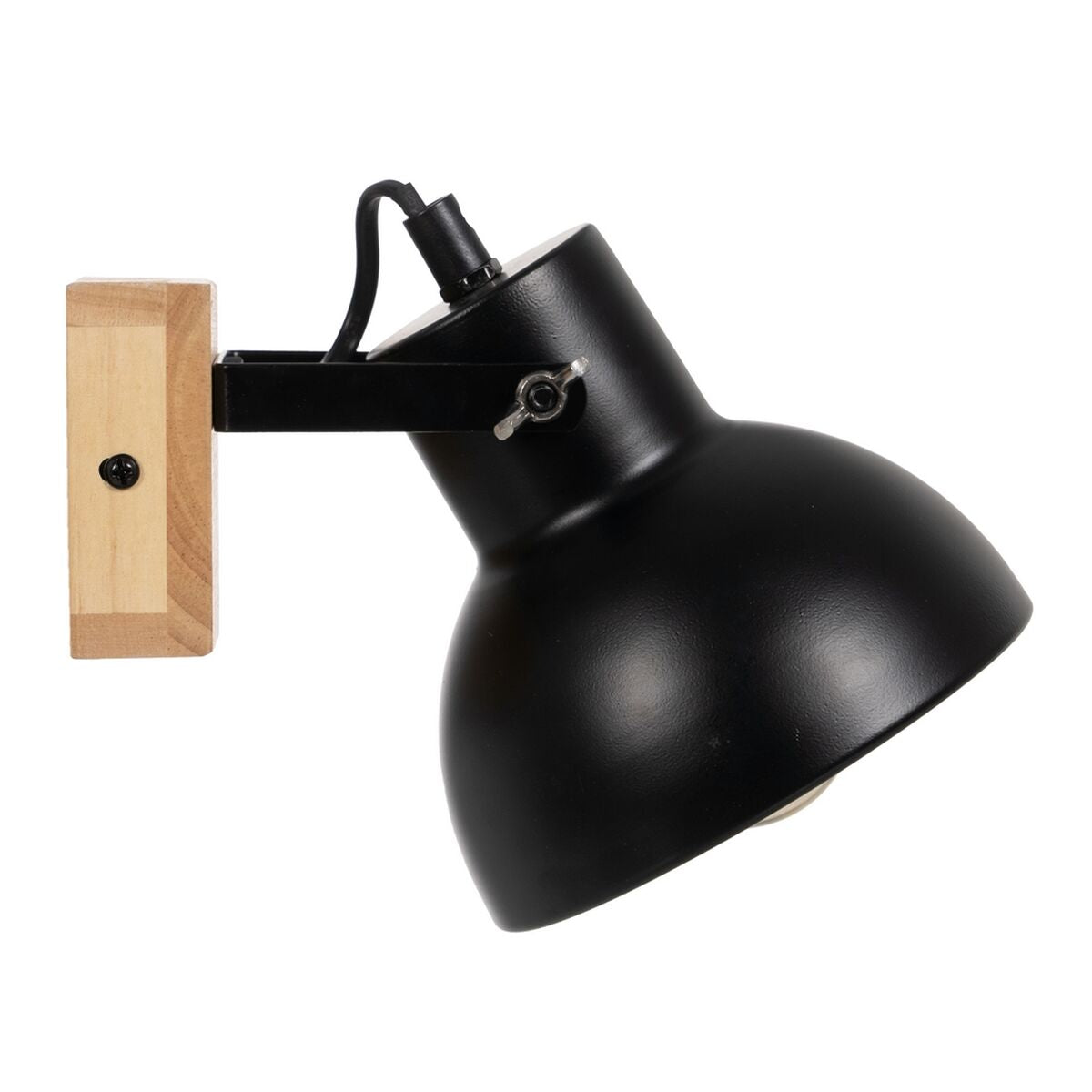 Wall Lamp Black Beige Wood Iron 220-240 V 21 x 14 x 17 cm