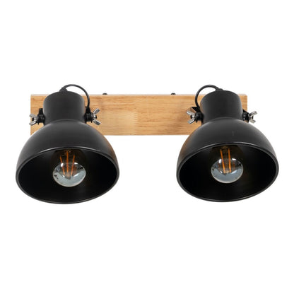 Wall Lamp Black Beige Wood Iron A 220-240 V 36 x 21 x 17 cm