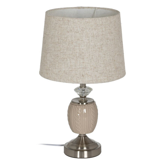 Table Lamp Beige Silver Metal Crystal 10 W 220 V 27 x 27 x 45 cm