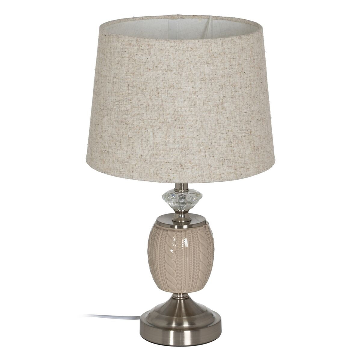 Table Lamp Beige Silver Metal Crystal 10 W 220 V 27 x 27 x 45 cm