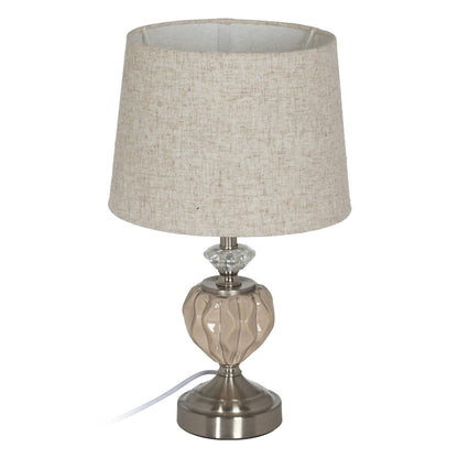 Table Lamp Beige Silver Metal Crystal 10 W 220 V 27 x 27 x 44 cm