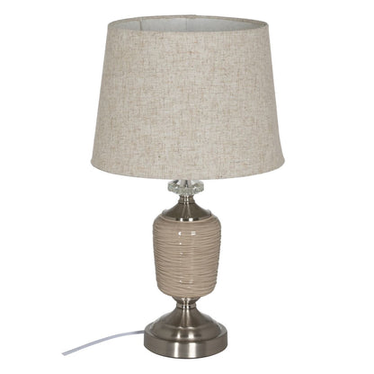 Table Lamp Beige Silver Metal Crystal 10 W 220 V 31.5 x 31.5 x 54 cm