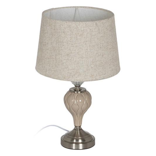 Table Lamp Beige Silver Metal Crystal 10 W 220 V 30 x 30 x 48 cm