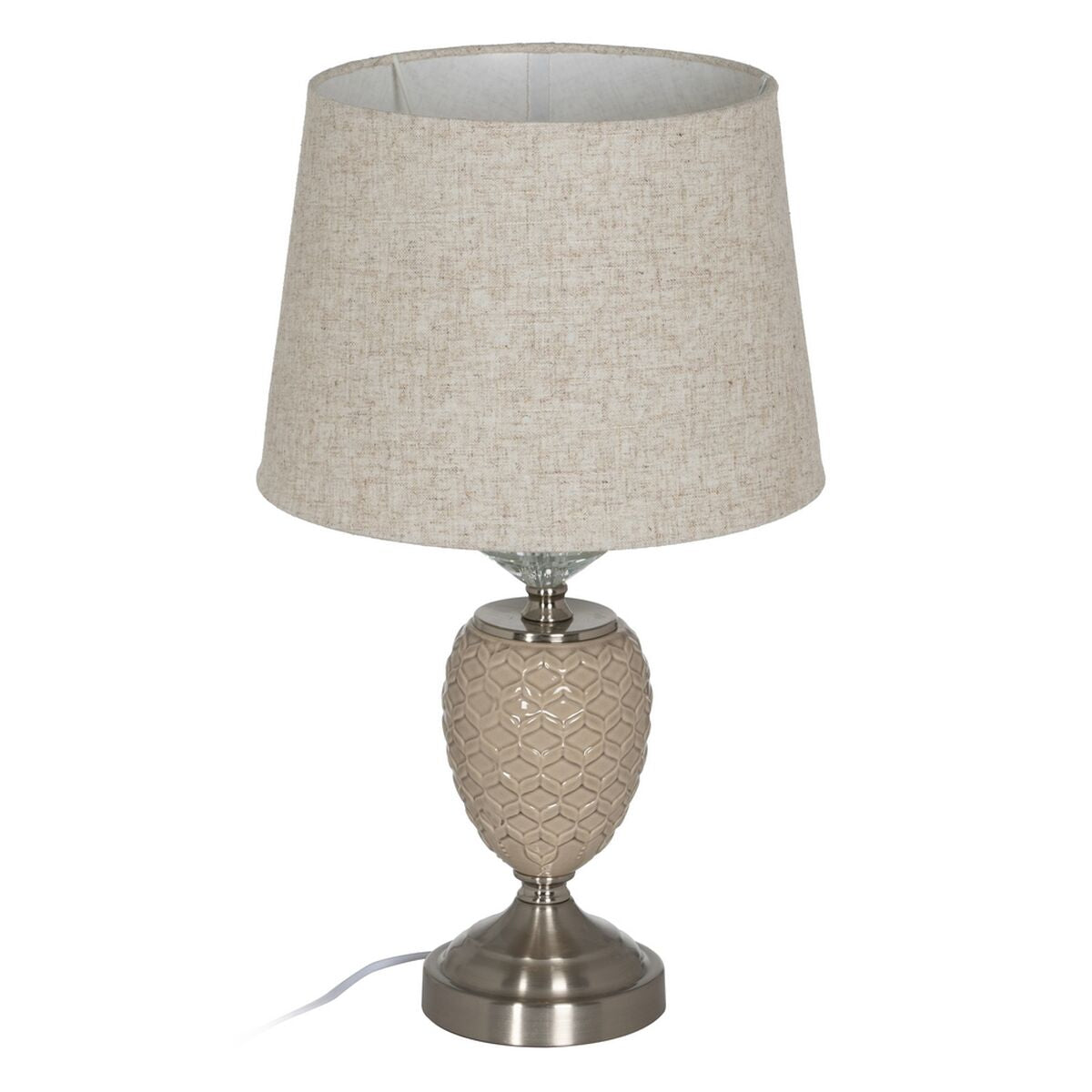 Table Lamp Beige Silver Metal Crystal 10 W 220 V 31.5 x 31.5 x 53 cm