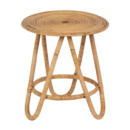 Set of 2 Beige Rattan tables 60 x 60 x 39 cm (2 units)