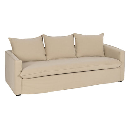 Sofá de 3 Plazas Beige 220 x 95 x 90 cm