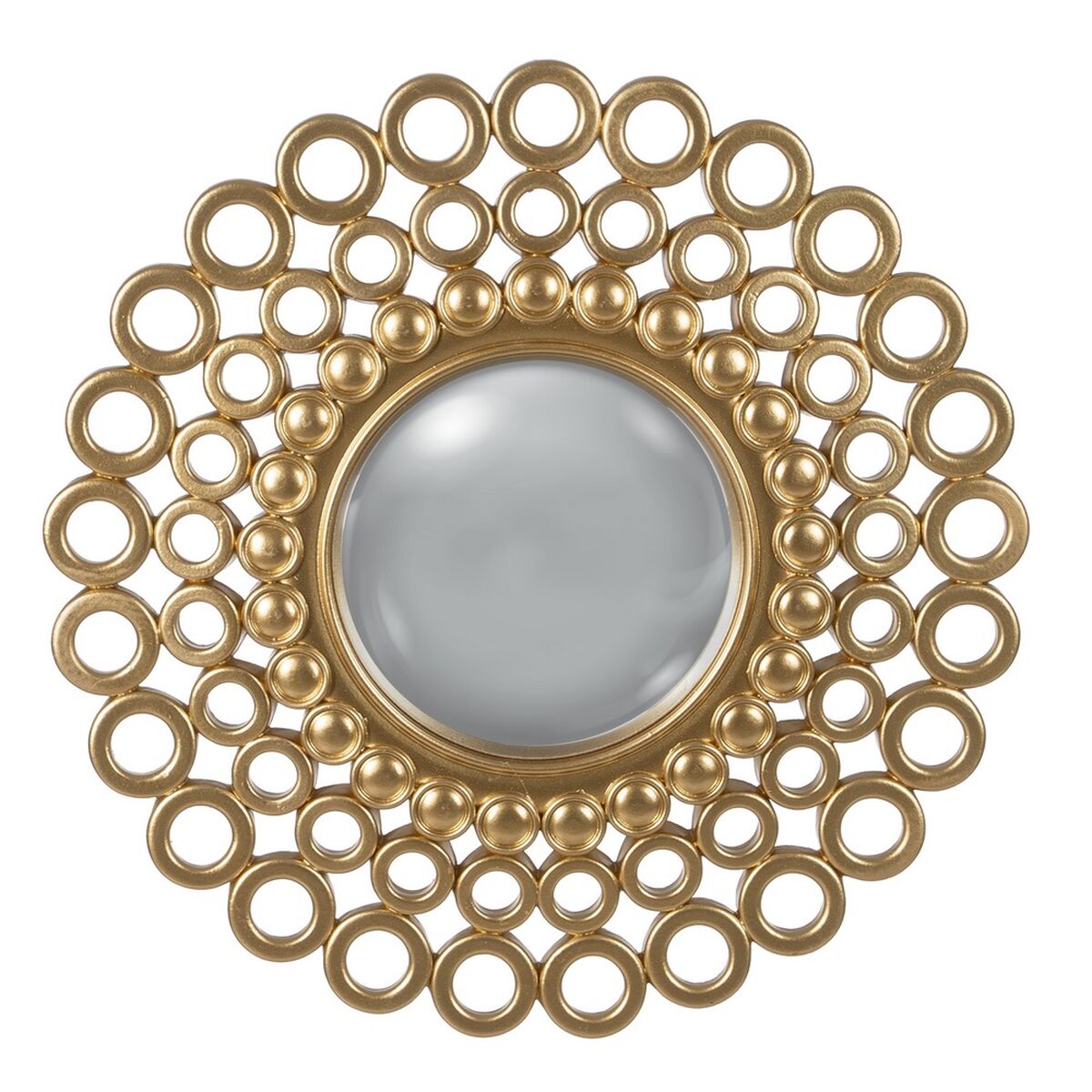 Golden Polyresin wall mirror 32.5 x 1.8 x 32.5 cm