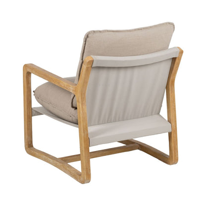 Natural Beige Armchair Rubber Wood Sponge Ash Wood Foam 65 x 69 x 83 cm