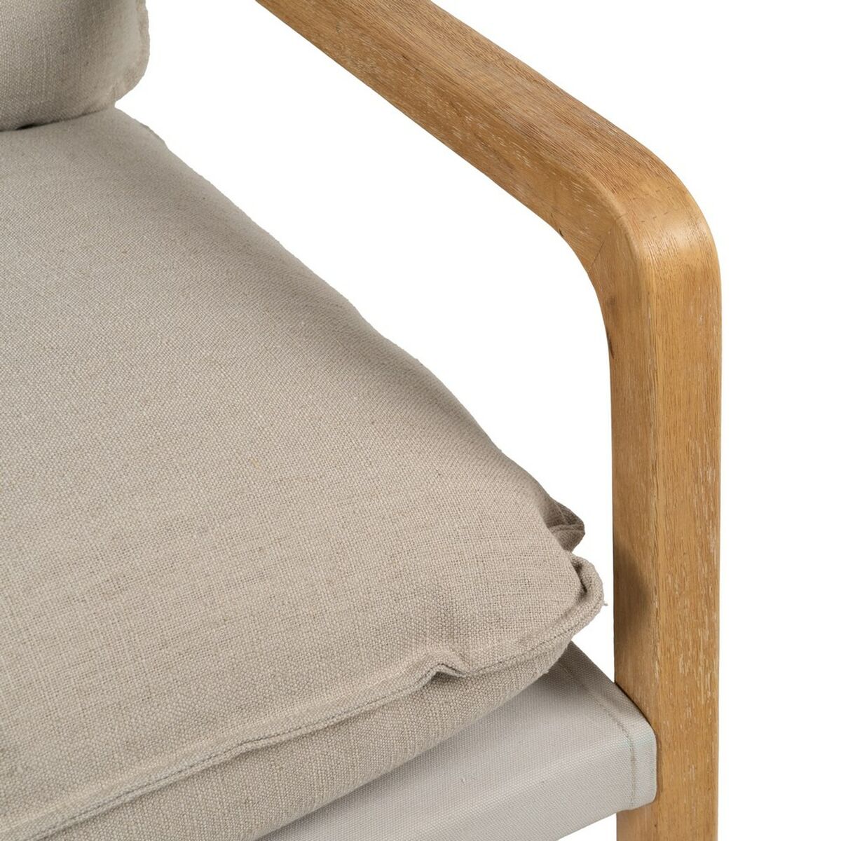 Sillón Beige Natural Madera de caucho Esponja Madera de fresno Foam 65 x 69 x 83 cm