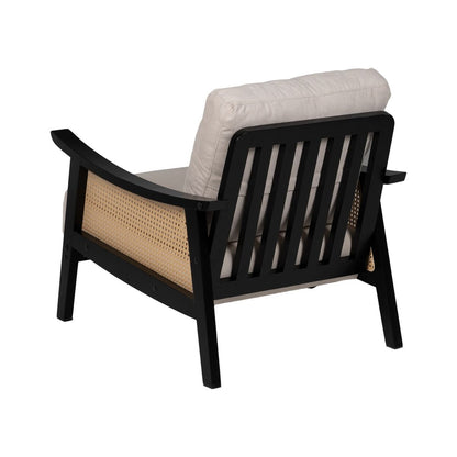 Black Beige Armchair Polyethylene Rubber Wood MDF Foam 100% Polyester 69.5 x 83 x 80 cm