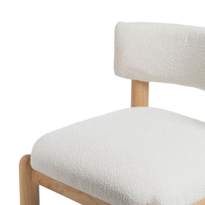 Natural White Polyurethane Rubber Wood Armchair 62 x 62 x 71 cm