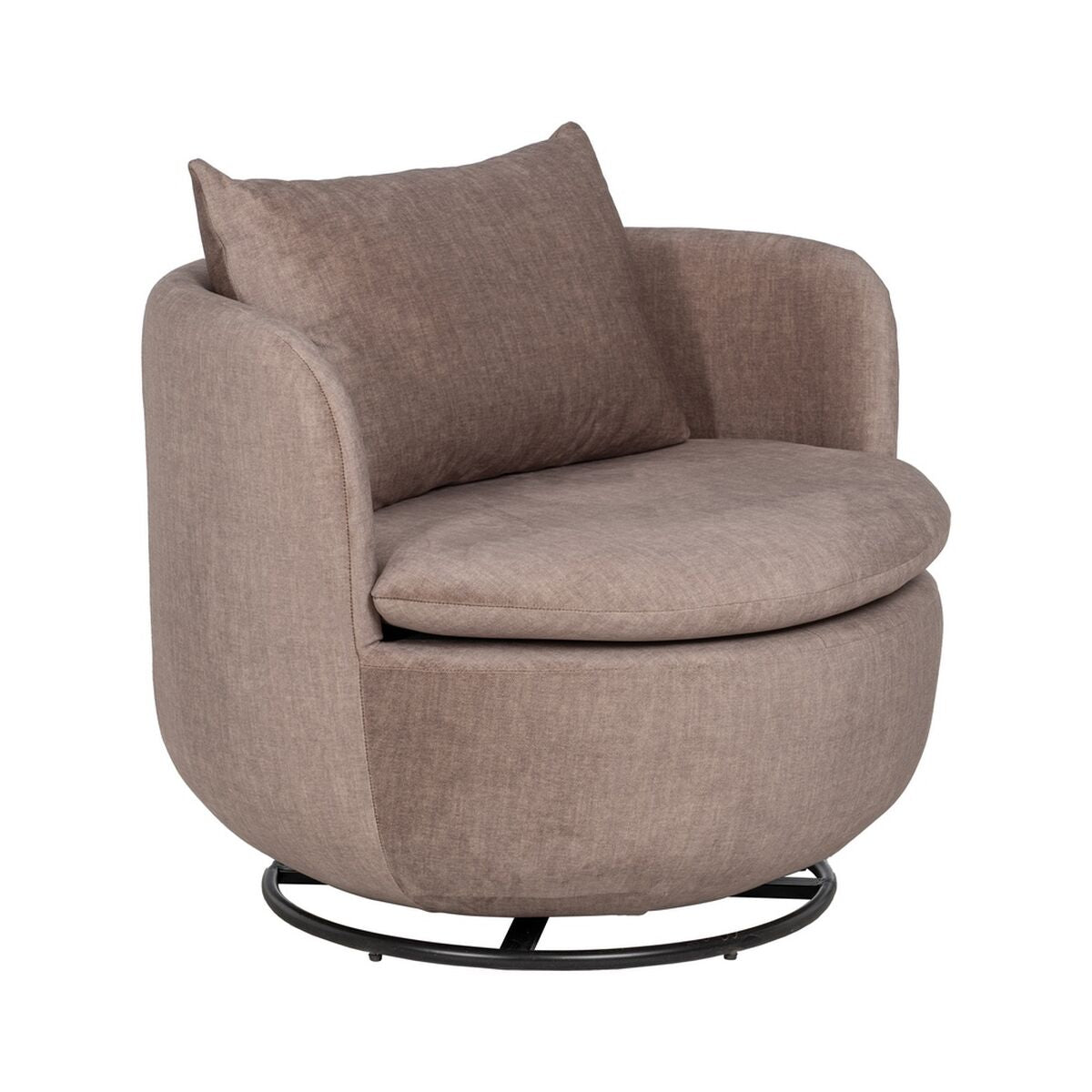 Taupe Wood Iron Armchair 84 x 74 x 66 cm