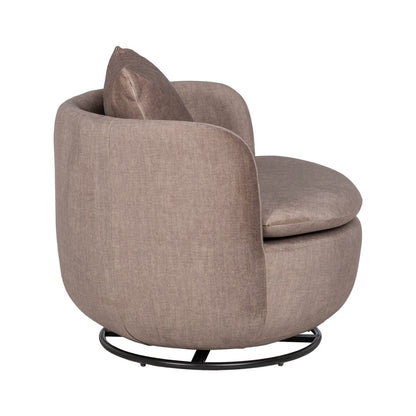 Taupe Wood Iron Armchair 84 x 74 x 66 cm