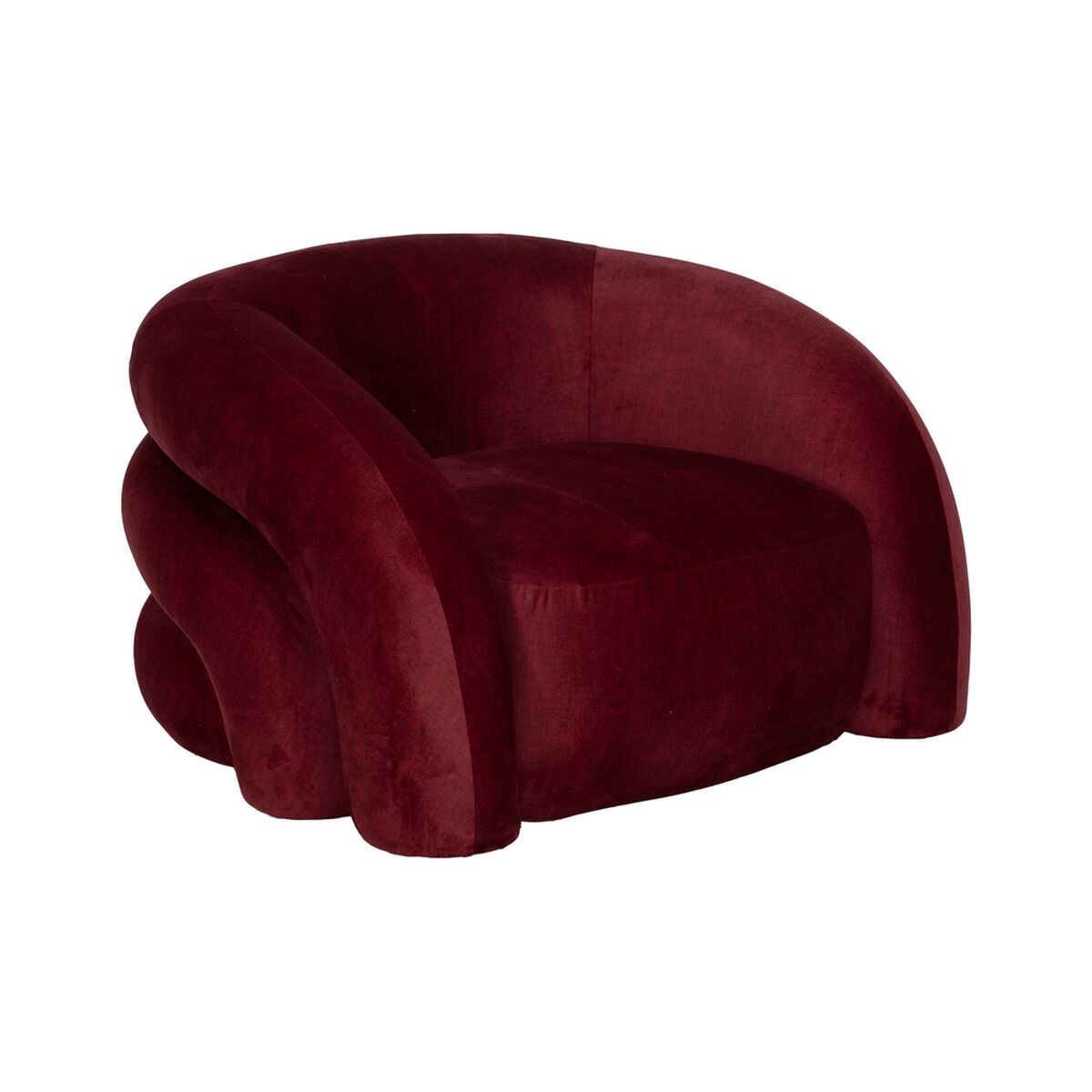 Burgundy Wood Foam Armchair 100 x 84 x 58 cm