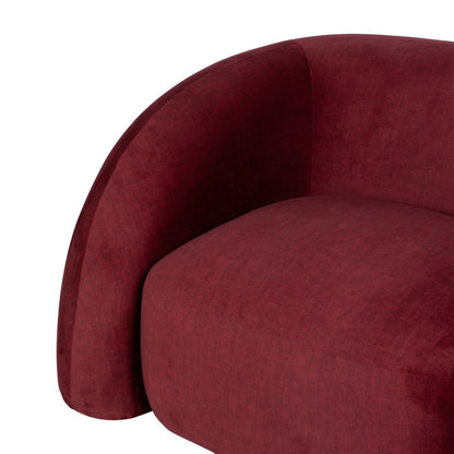 Burgundy Wood Foam Armchair 100 x 84 x 58 cm