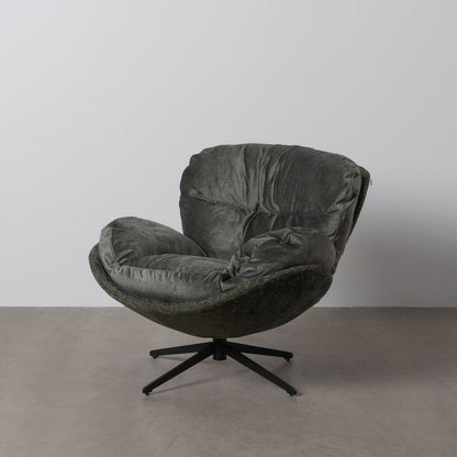 Sillón Negro Verde Madera Hierro 95 x 108 x 82 cm