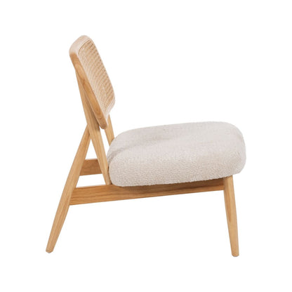 Sillón Crema Natural Madera de caucho Foam Tejido 62 x 70 x 72 cm