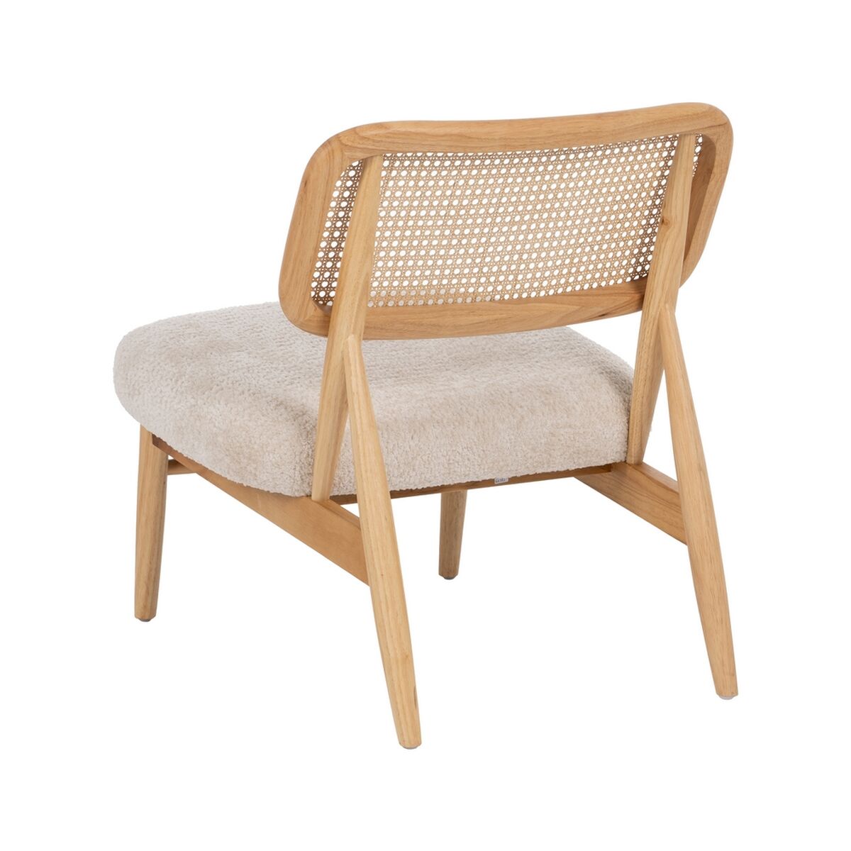 Sillón Crema Natural Madera de caucho Foam Tejido 62 x 70 x 72 cm