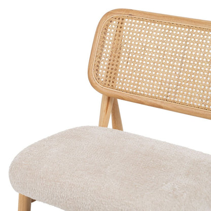 Sillón Crema Natural Madera de caucho Foam Tejido 62 x 70 x 72 cm