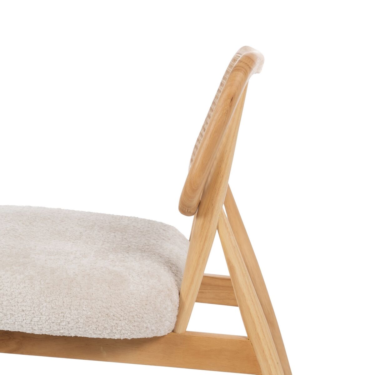 Sillón Crema Natural Madera de caucho Foam Tejido 62 x 70 x 72 cm