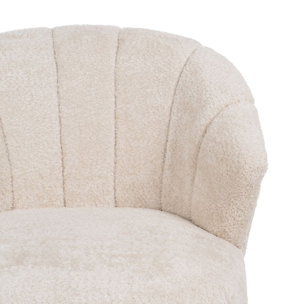 Sillón Crema Natural Madera de caucho Foam Tejido 71 x 75 x 76 cm