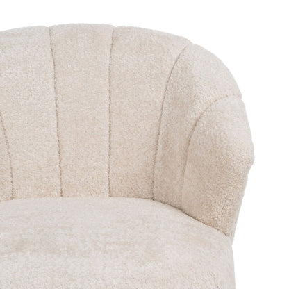 Sillón Crema Natural Madera de caucho Foam Tejido 71 x 75 x 76 cm