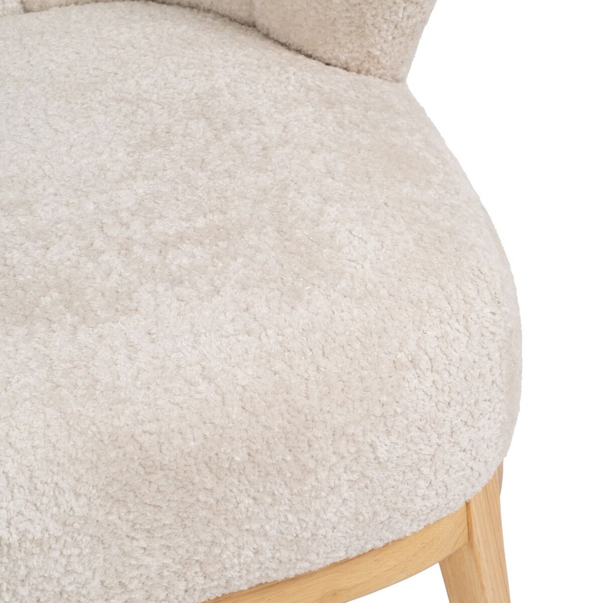 Sillón Crema Natural Madera de caucho Foam Tejido 71 x 75 x 76 cm